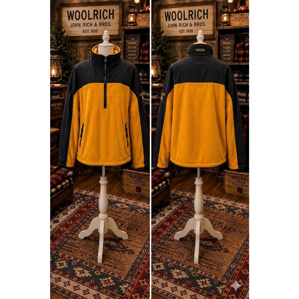 Vintage Woolrich John Rich & Bros 1/4 Zip Fleece Pullover Sz 2XL